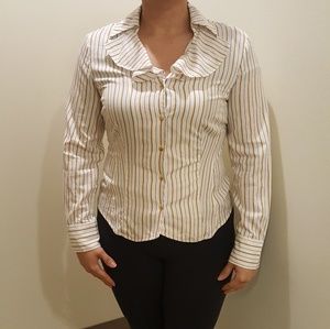 2 for $10 White & gold stripe top